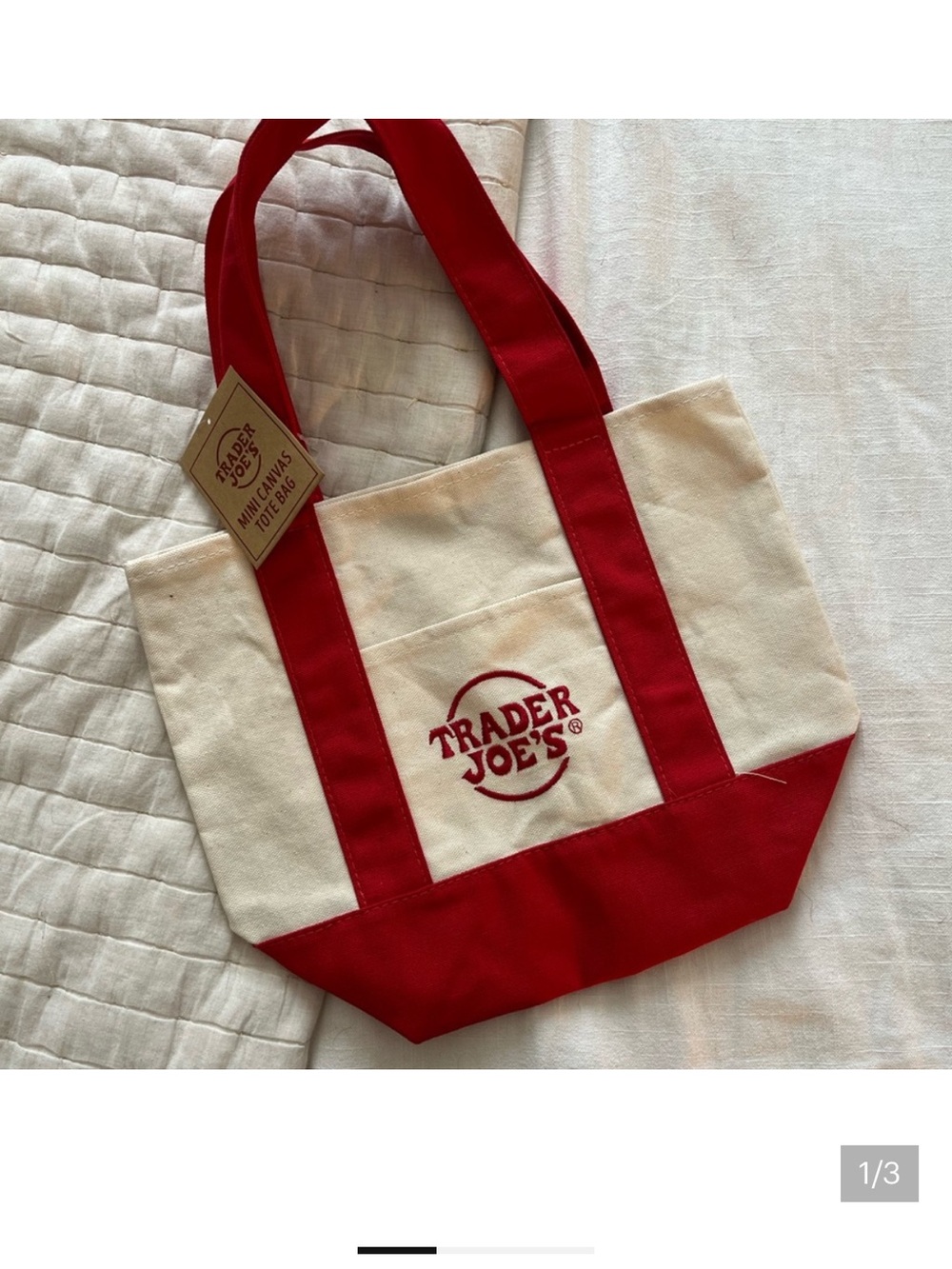 Trader Joe’s Mini Canvas Tote Bag NWT